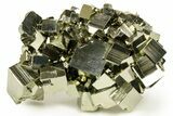Gleaming Striated Cubic Pyrite Cluster - Peru #372788-1